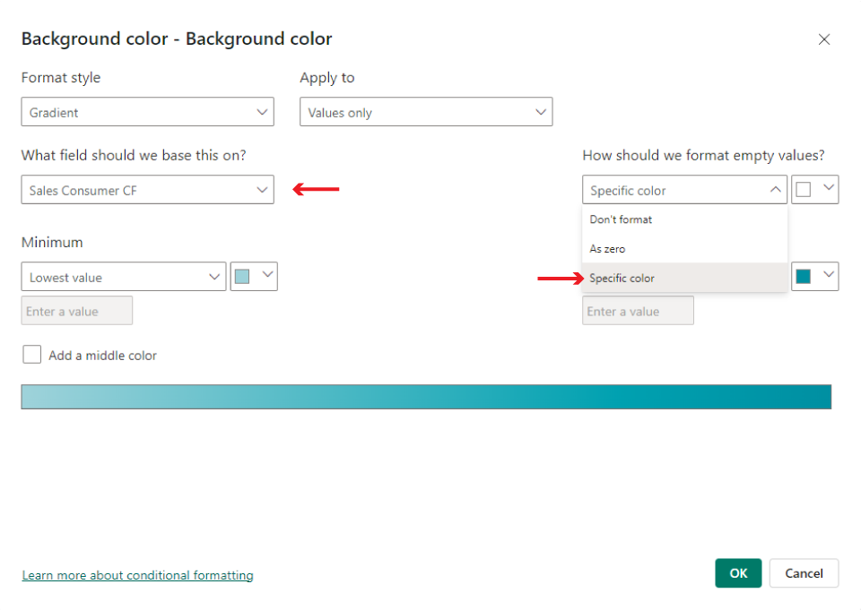 Background conditional formatting