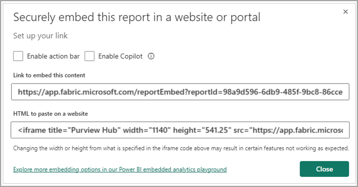 Getting the Embed URL