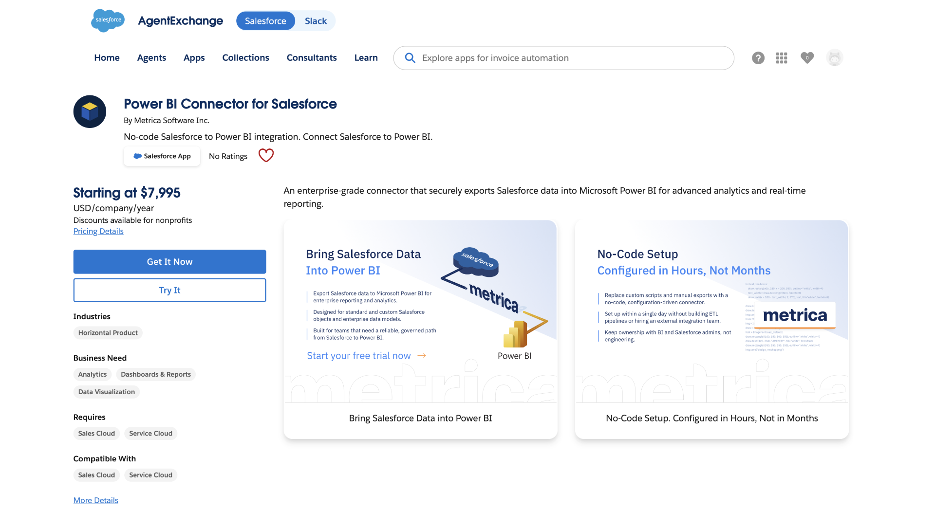 Metrica Power BI Connector for Salesforce overview