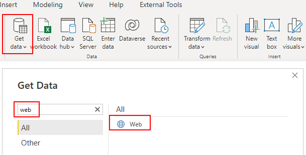 Get data from web